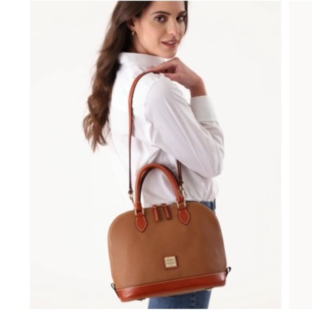 Dooney & Bourke Tan and Brown Satchel